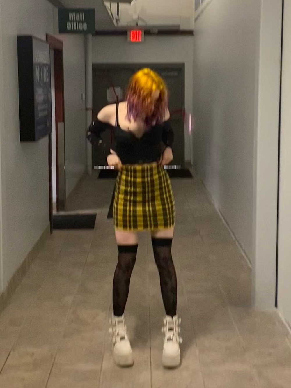 yellow plaid skirt